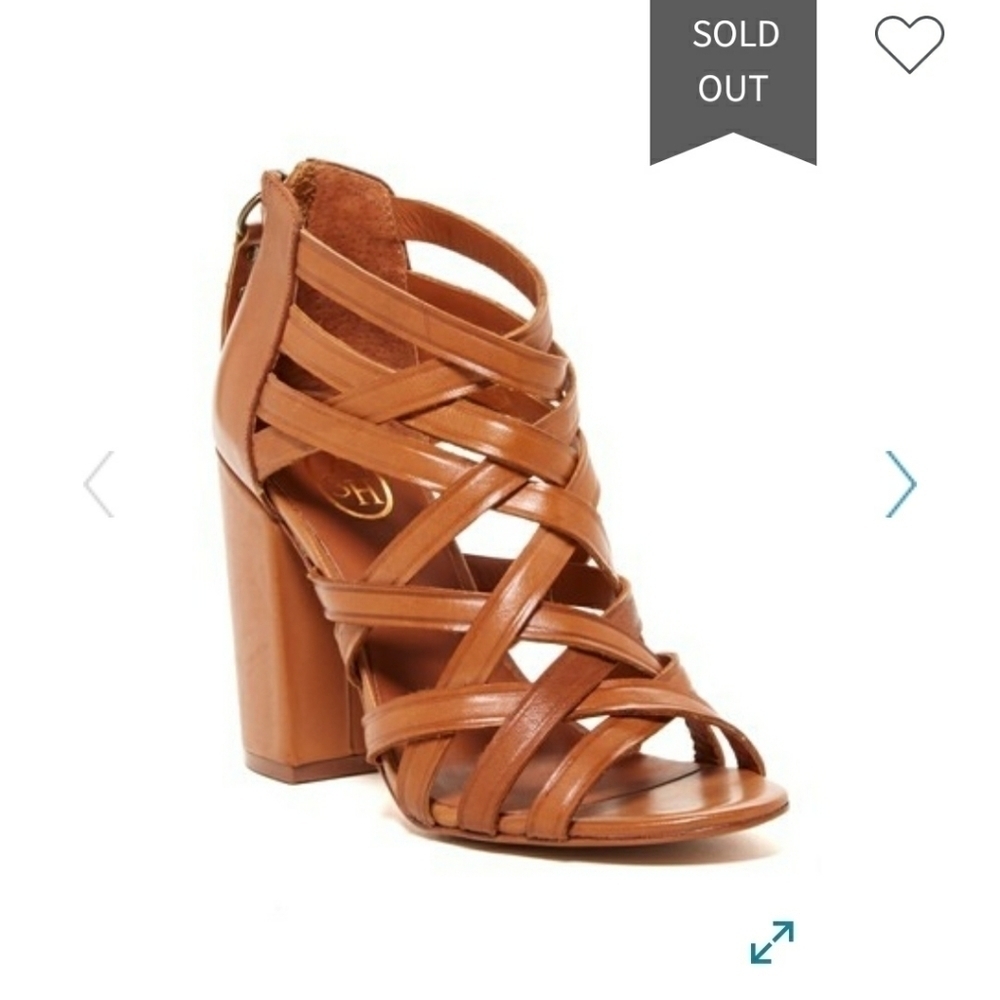 Ash Tan Strappy Block Heel Sandals